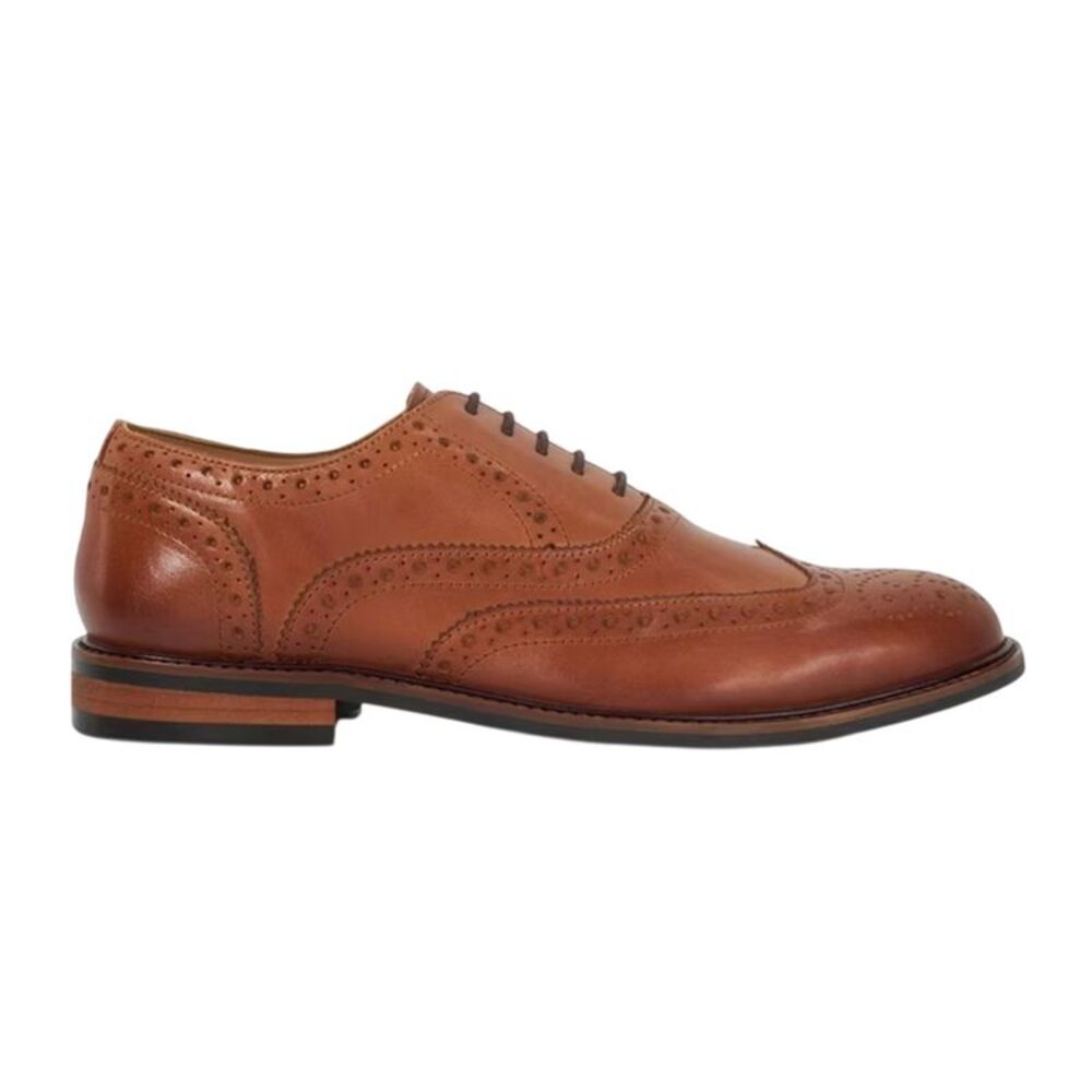 Dune London Mens Doodle Leather Formal Oxford Shoes / Tan
